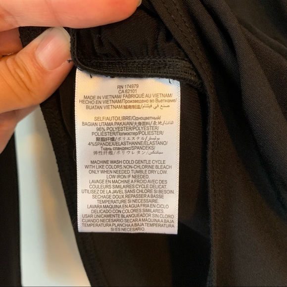 BCBGeneration Black Surplice V Neck Tie-Back Long Sleeve Bodysuit - Picture 8 of 14